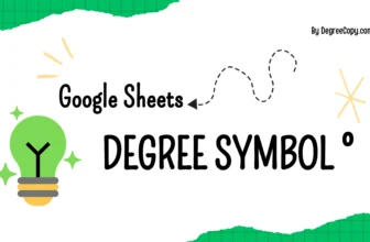degree symbol in google sheet