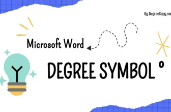 degree symbol in word